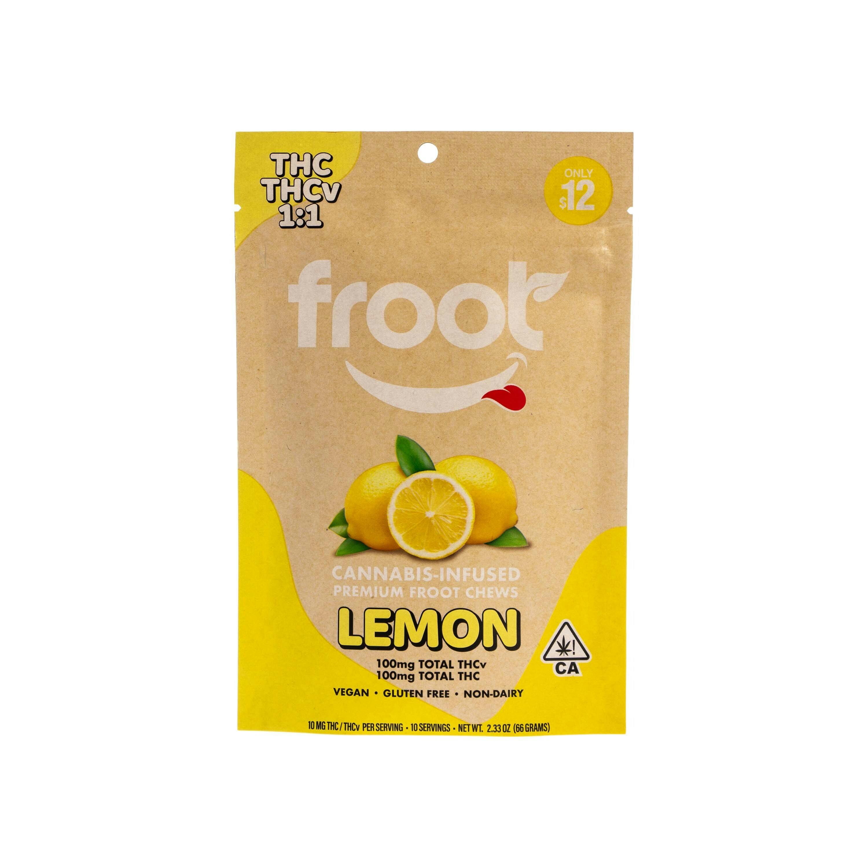 Froot: Lemon Gummies (1:1 THC:THCv - 200mg Total)