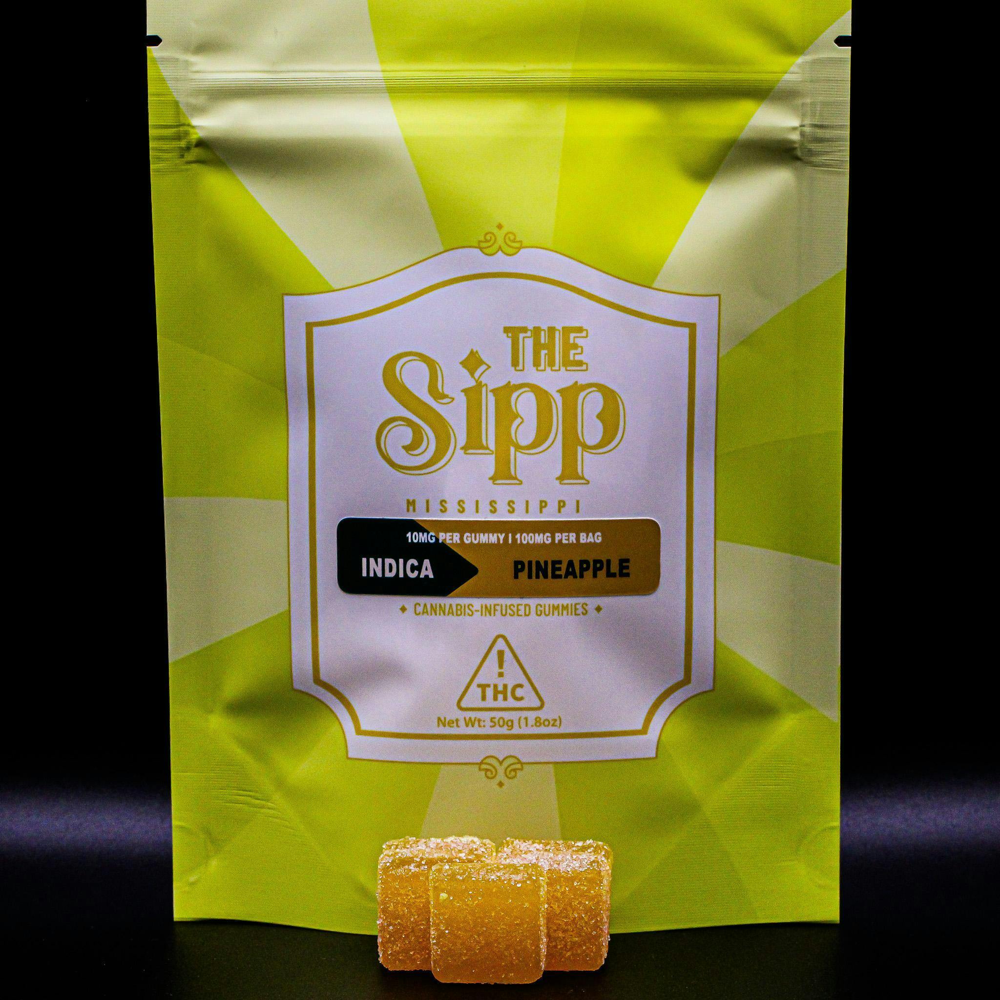 The Sipp Indica Pineapple Gummies 100mg