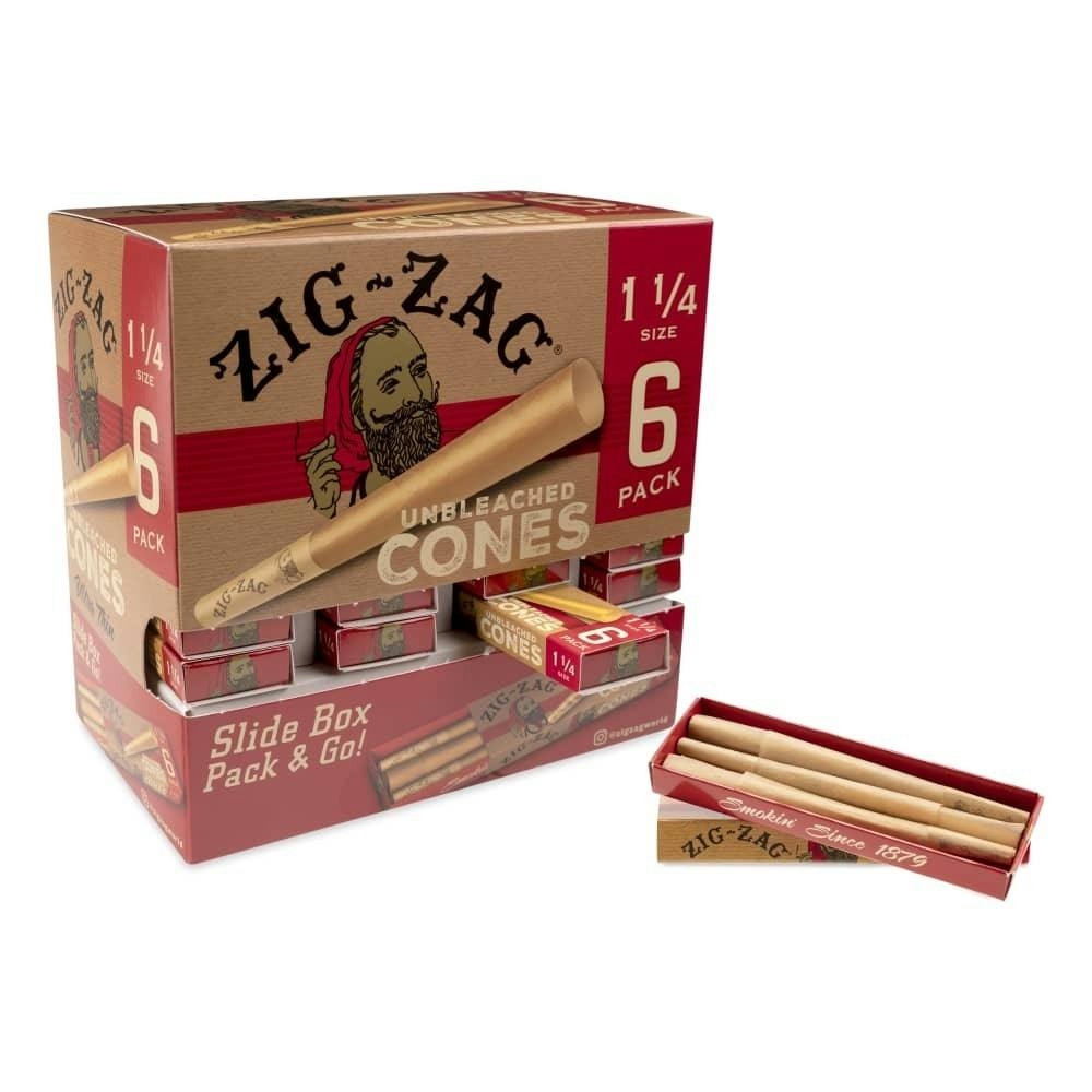 Zig Zag Unbleached Cones 6 Pk at MedCan of Mississippi