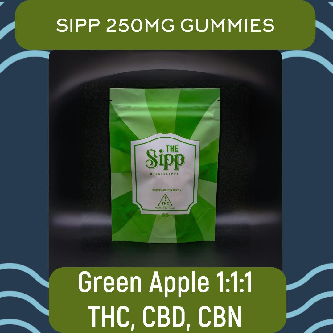 Sleep Green Apple 1:1:1 Gummies 250mg