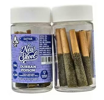 New Skool - Durban Poison - Infused Preroll Pack - 7pk - 4.2g