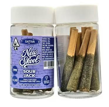 New Skool - Sour Jack - Infused Preroll Pack - 7pk - 4.2g