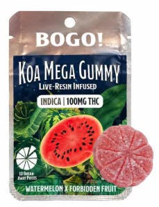 Koa Cannabis Co. - Watermelon x Forbidden Fruit - Gummy - 1pc - 100mg