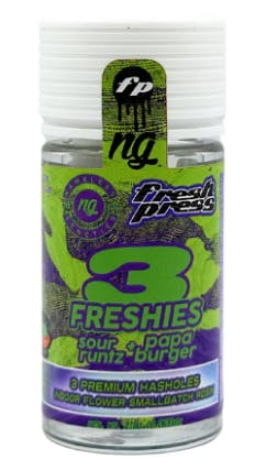 Nameless Genetics x Fresh Press - Sour Runtz x Papa Burger - Live Rosin Hash Hole - 3pk - 1.8G