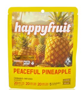 Happy Fruit - Live Rosin - Peaceful Pineapple - Gummies - 5pk - 1:1:1 THC:CBD:CBG 100mg