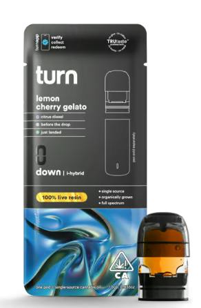 Turn - Down - Lemon Cherry Gelato - Live Resin - Vape Pod - 1.0g