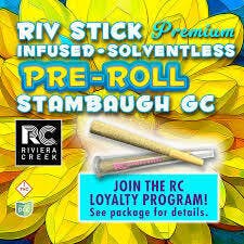 RIVIERA CREEK - Stambaugh Garlic Cookies Solventless Indica Infused Pre Roll 1 G