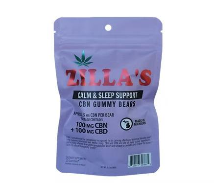 ZILLA'S | CALM & SLEEP CBD + CBN BEARS | GUMMIES | 100MG:100MG