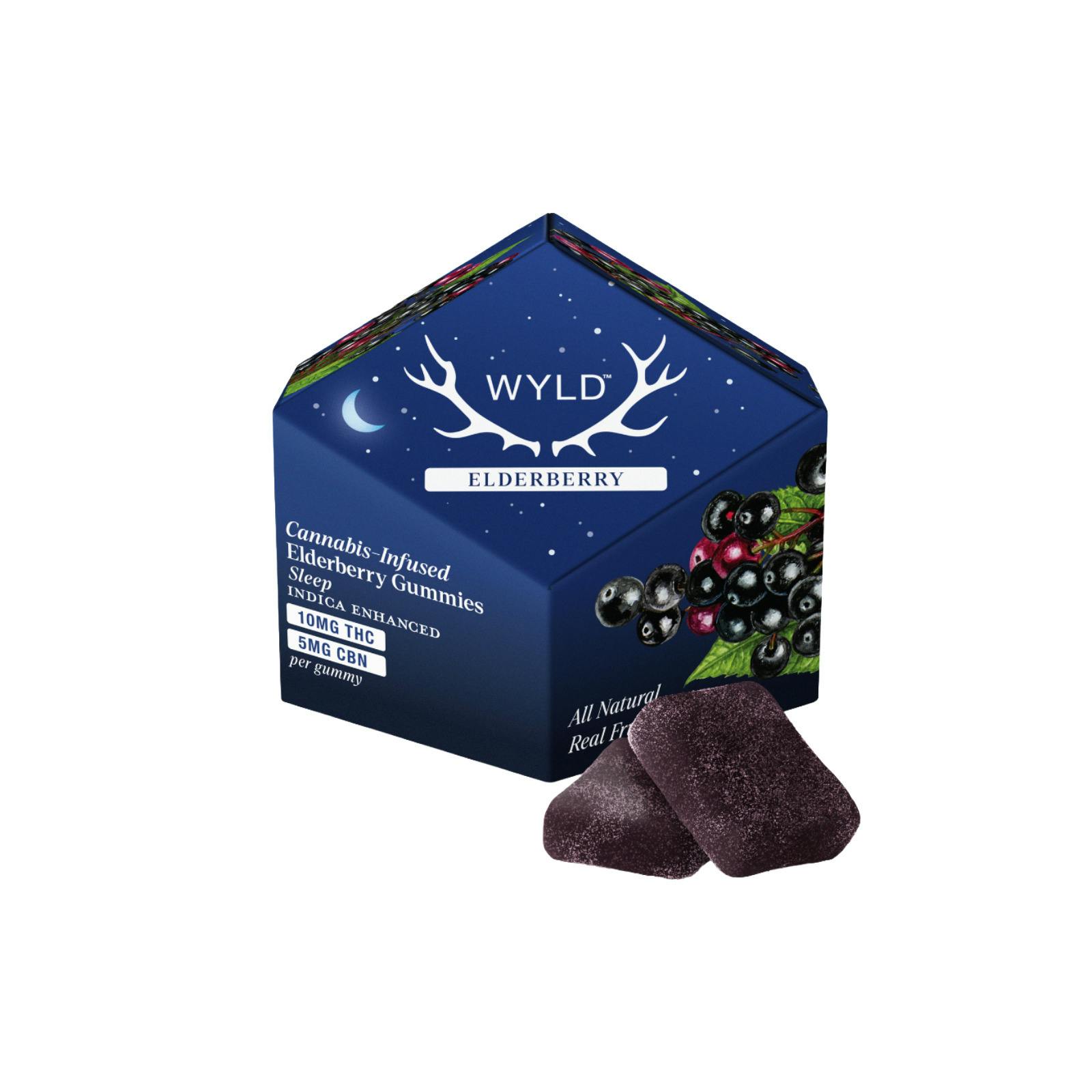 WYLD | ELDERBERRY *LOW DOSE | INDICA | GUMMIES | 100MG:50MG | REC