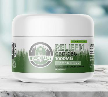 Salve | Relief 1:1 Lemongrass CBD:CBG | 1000mg | Windy Village Wellness at Simplicity Dispensary