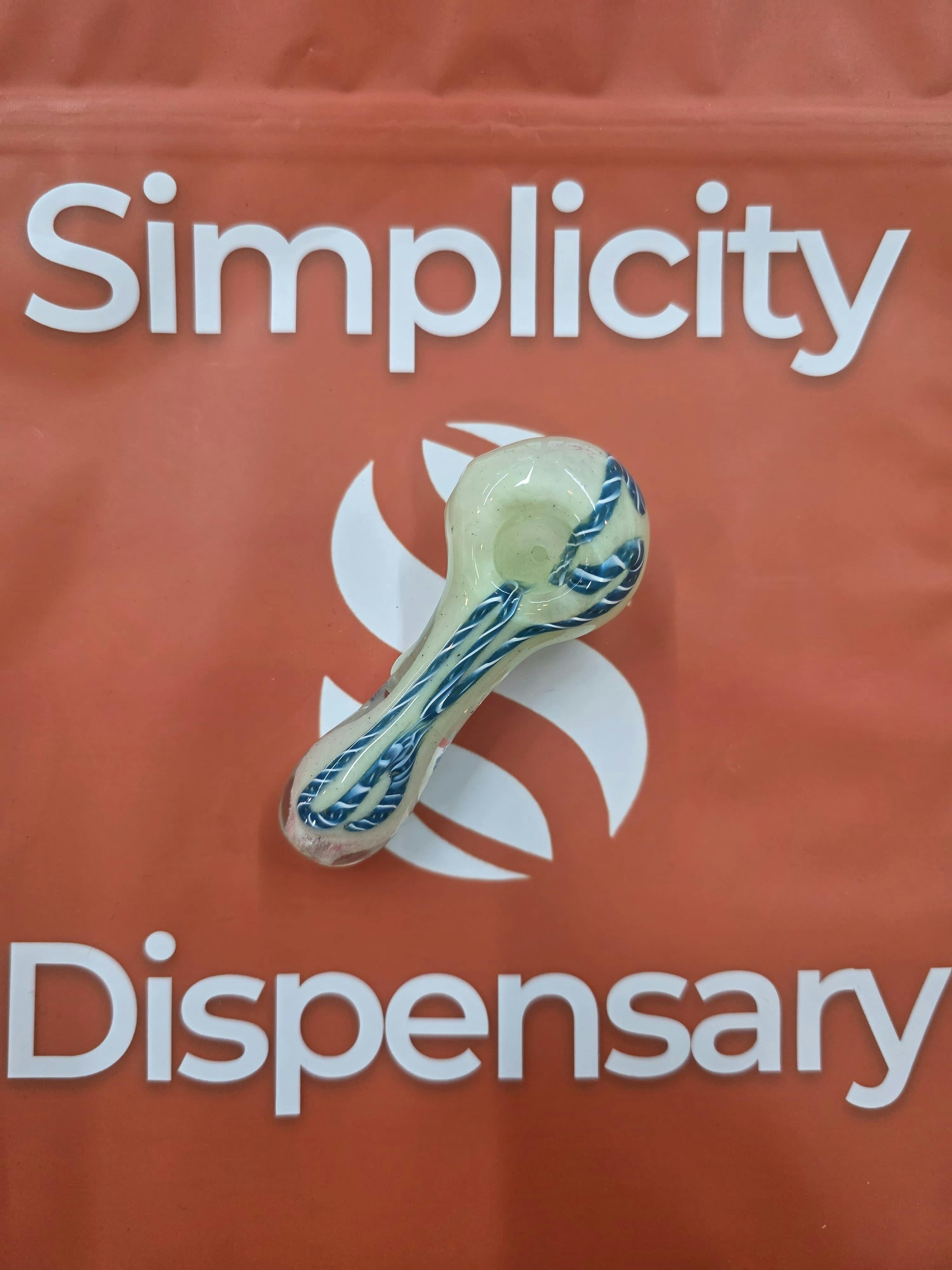 4" White Swirl Glass Hand Pipe