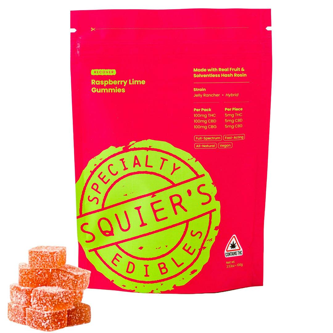 Gummies | Raspberry Lime Rosin | 2 Pack | Squier's at Simplicity Dispensary