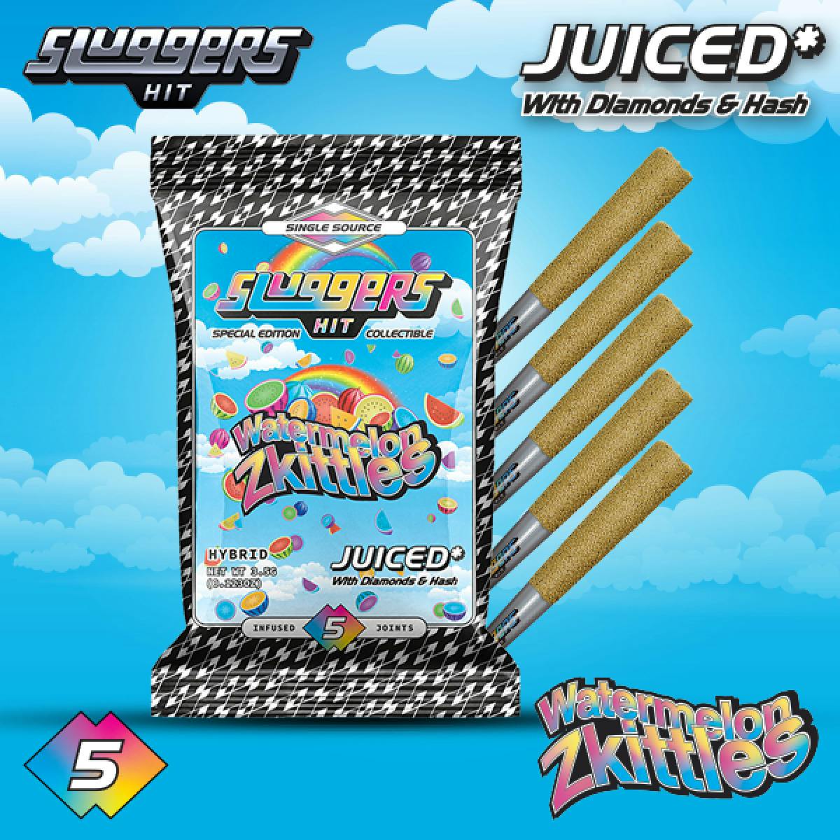 Infused Pre-Roll Pack | Watermelon Zkittlez | 5PK | Sluggers