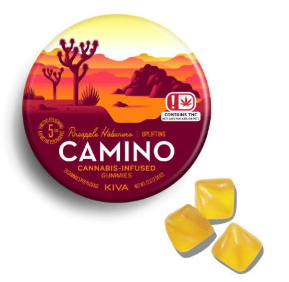 Kiva Camino Gummies Pineapple Habanero Uplifting Gummies 100MG by Kiva