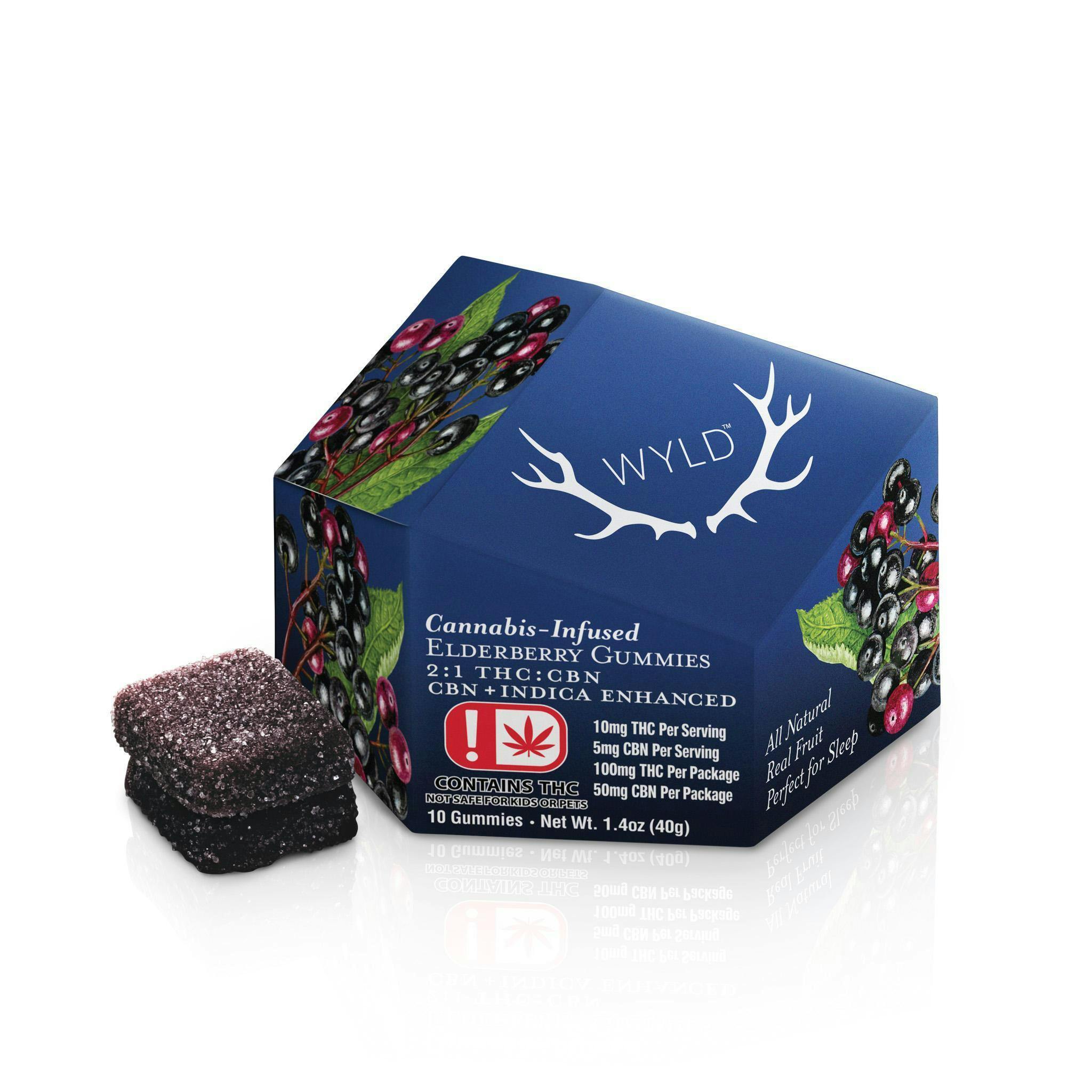WYLD Elderberry Indica Gummies 100MG THC/60MG CBN by WYLD