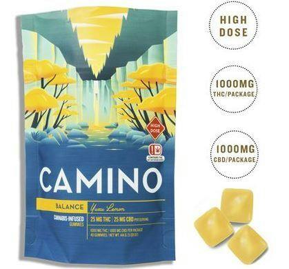 KIVA CAMINO YUZU LEMON GUMMIES 1000 THC / 1000 CBD by Kiva