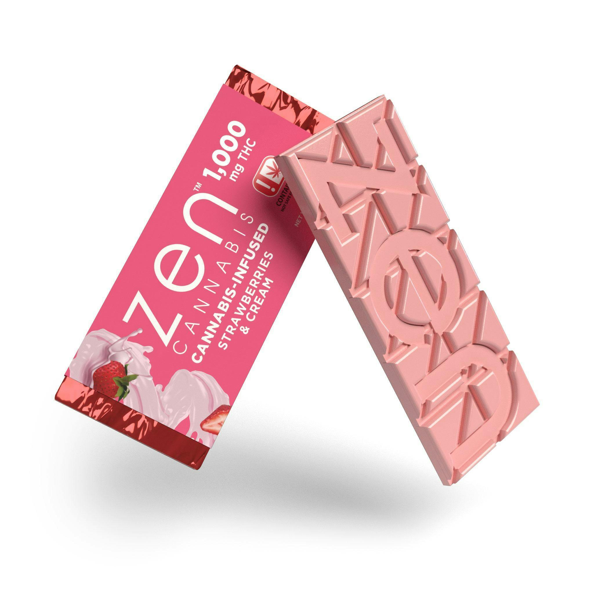 Zen Cannabis Strawberries and Cream Chocolate Bar 1000 MG by Zen Cannabis
