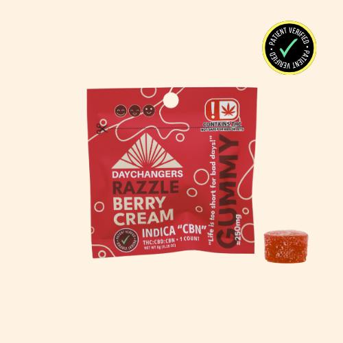 Day Changer | Razzle Berry Cream Single Gummy | 250mg by Day Changers