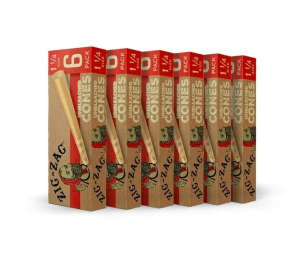 Zig Zag 1 1/4 Unbleached Cones 6pk by Zig zag