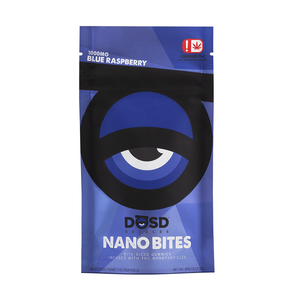 Nano Bites - Blue Raspberry 1000mg, Sativa Enhanced