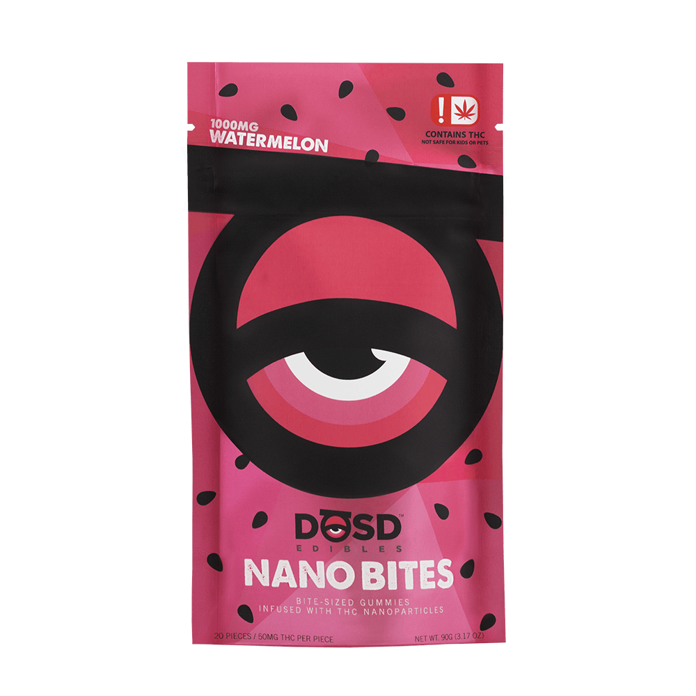 Nano Bites - Watermelon 1000mg, Hybrid Enhanced by DŌSD Edibles