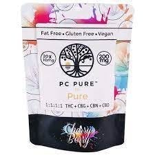 PC PURE CHERRY BERRY FULL SPECTRUM GUMMIES 1:1:1:1 THC+CBG+CBN+CBD