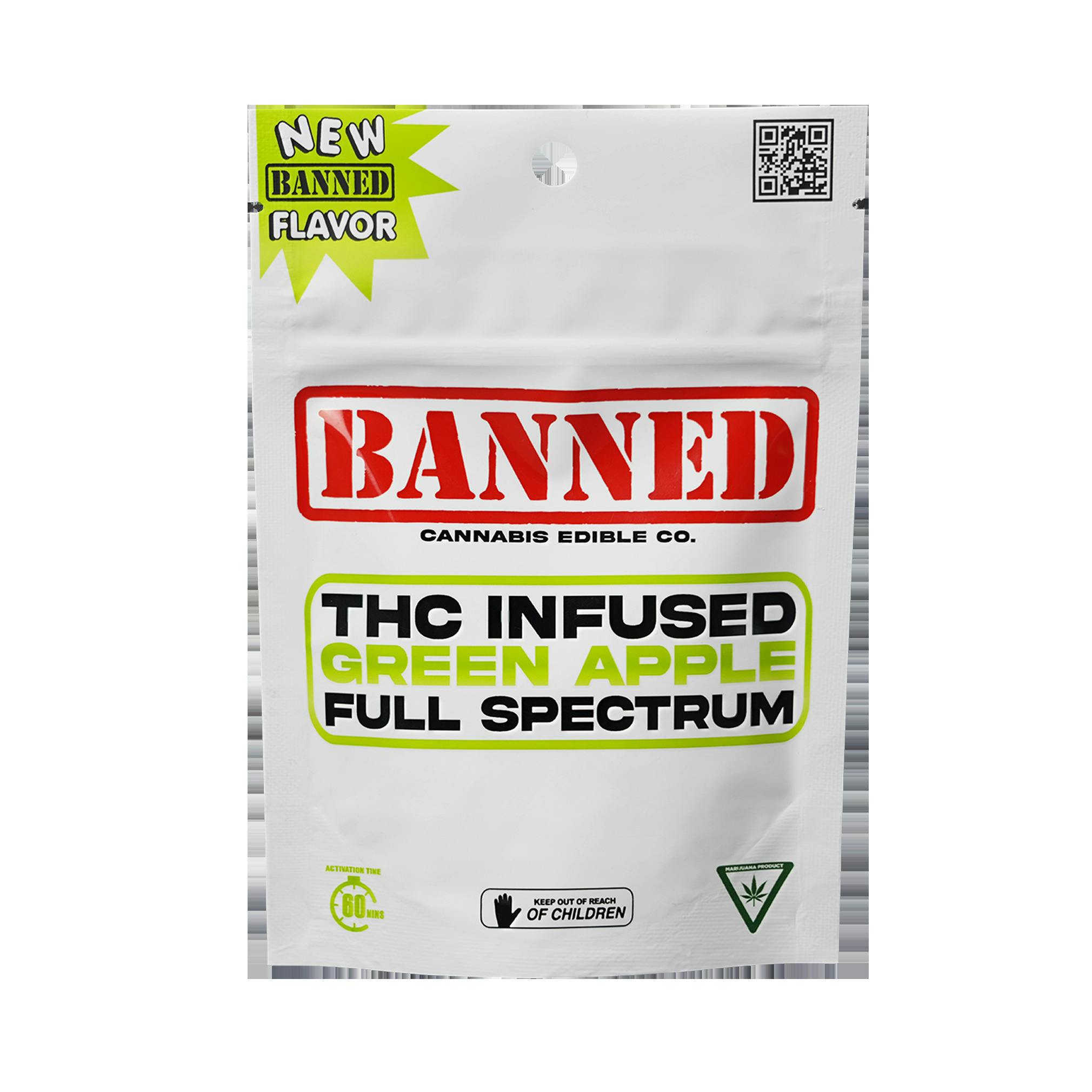 Banned | 200mg THC Gummies | Green Apple