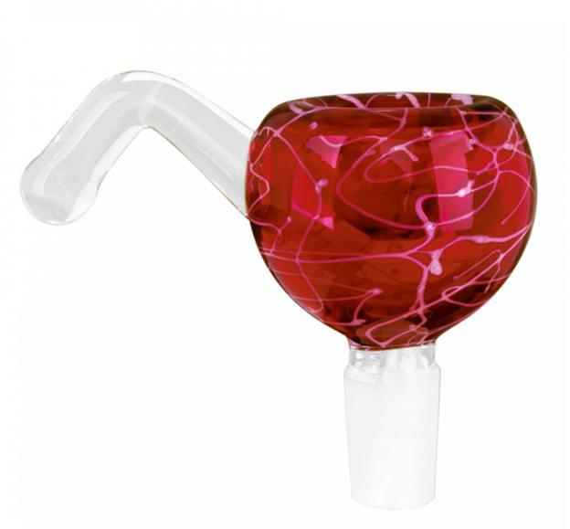 Red Eye Glass Bowl - 14mm Glass-On-Glass Van Halen Pull-Out Amber & Orange