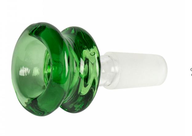 Red Eye Glass Bowl - 14mm Barrel Pull-Out Green