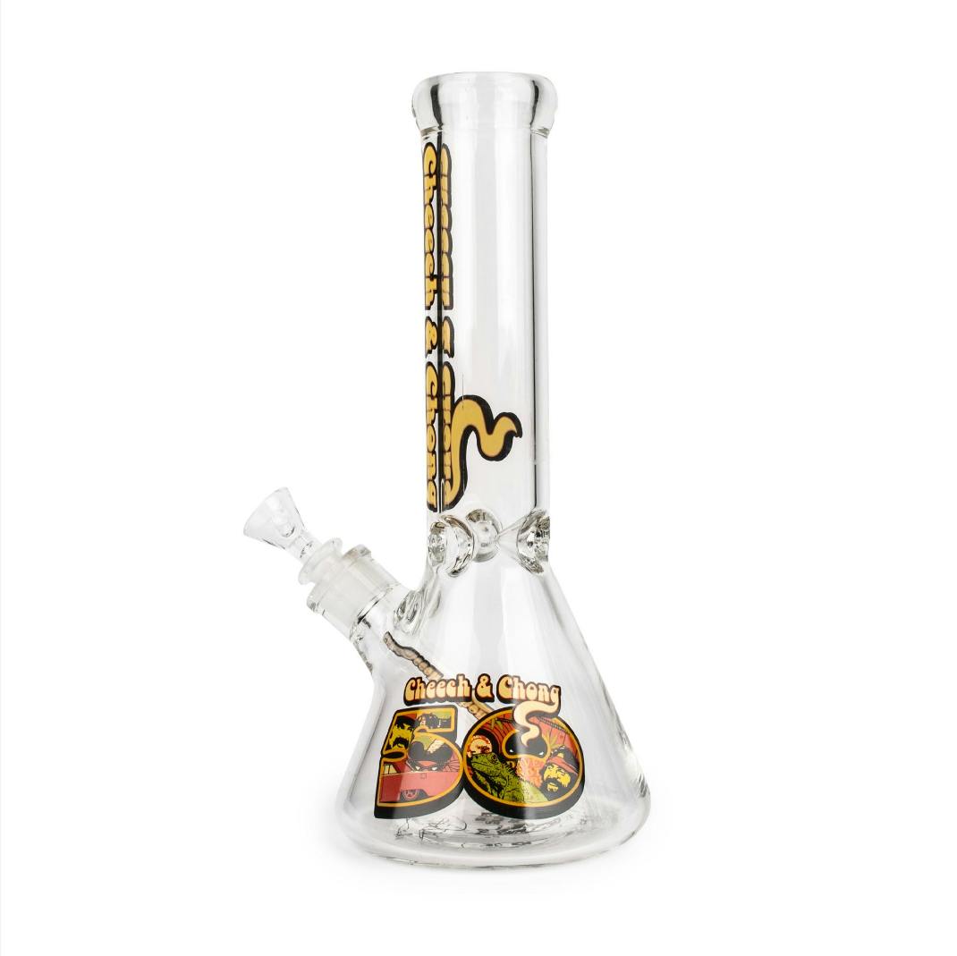 Cheech & Chong Glass 12" Tall 7mm Thick Commemorative 50th Anniversary Beaker Tube