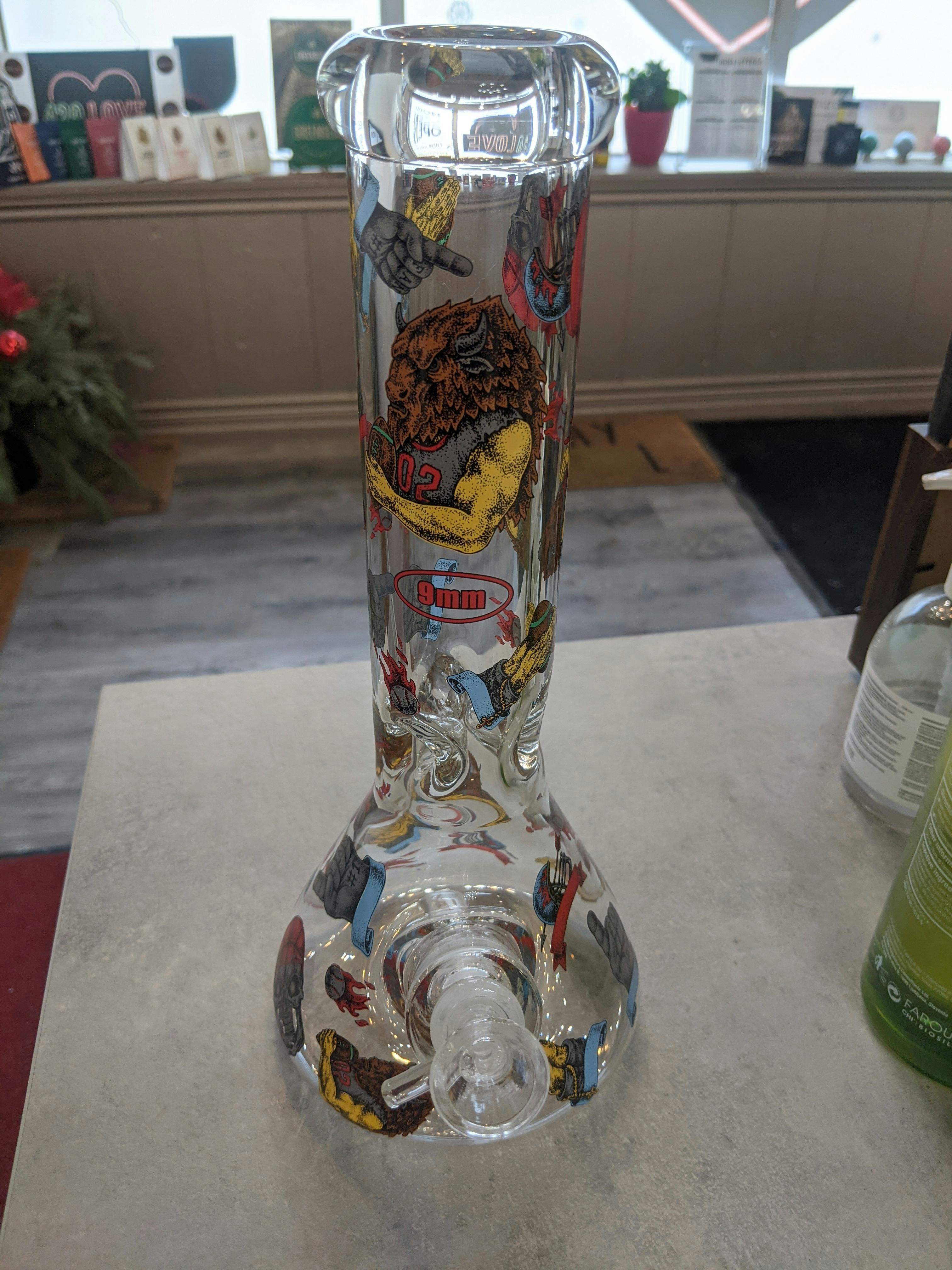 Infyniti 14inch Water Pipe Wolf Design Ice Catcher and Beaker