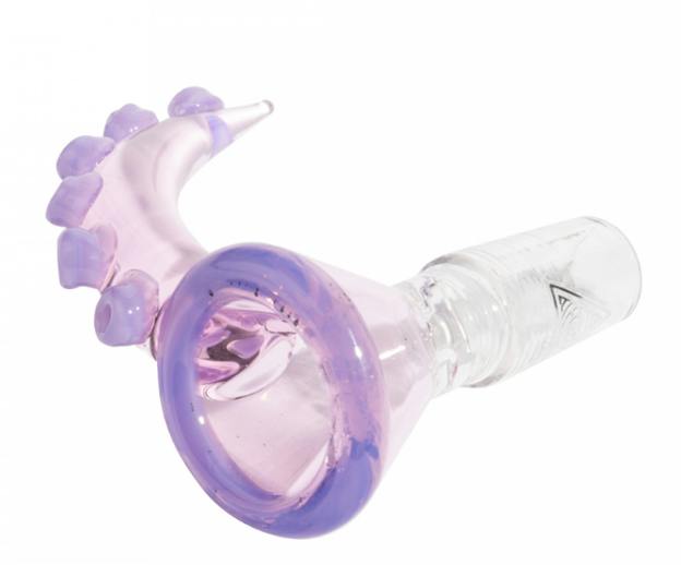 Red Eye Glass Bowl - 14mm Tentacle Cone Pull-Out Pink & Purple