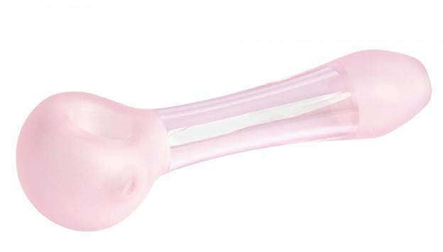 Red Eye Glass - Window Pane Hand Pipe - Pink