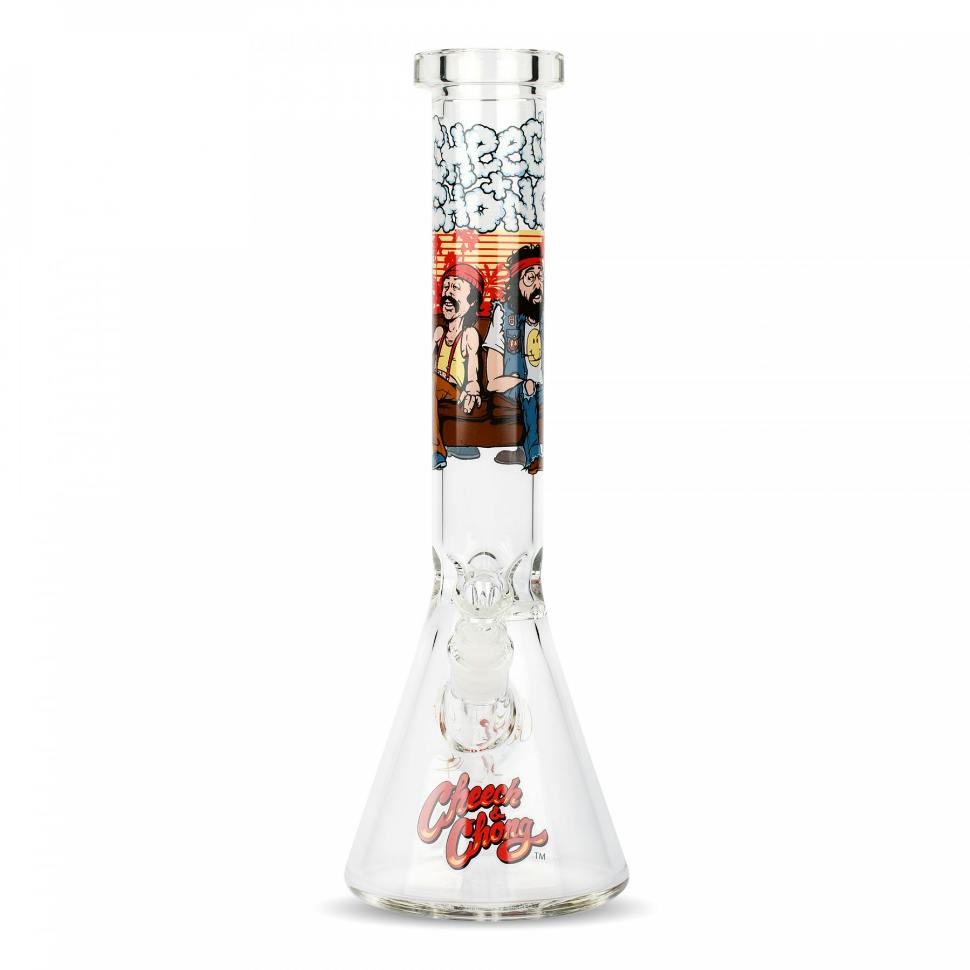 Cheech & Chong 15" 'Couched' Beaker Tube w/ Iconic Artwork & Signature Decal