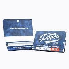 Papes Rolling Papers 1 1/4" flax w/32 leaflets,tips,mag