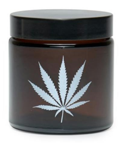 Amber Screw-Top Container - Silver Leaf - Med
