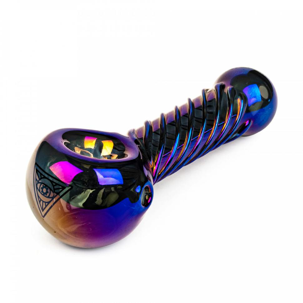 West Coast Gifts 4" Metallic Terminator Finish Twister Hand Pipe - Blue