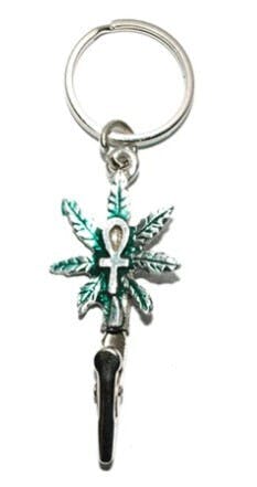 Roach Clip - Cannabis Leaf Key Chain
