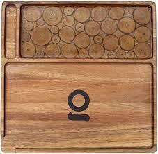 Ongrok Wood Rolling Tray-Log Finish