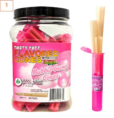 Tasty Puffs Bubble Gum Flavored Cones