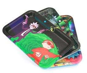 LED Plastic Rolling Tray Assorted Graphics - Rick N Morty (Sm)
