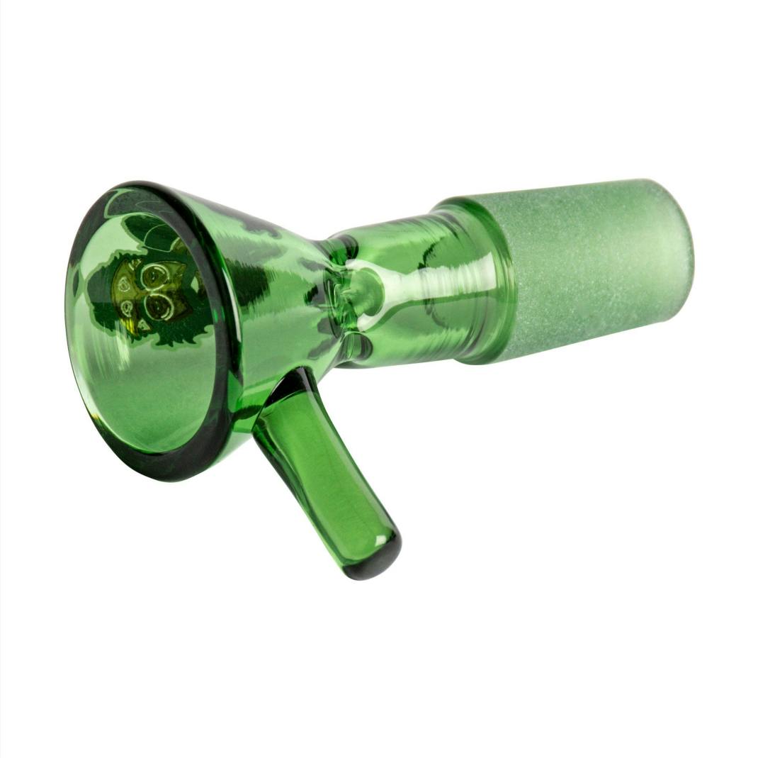 Cheech & Chong Glass 14mm Pull-Out Bowls - Green w/Gold Foil Heads Logo