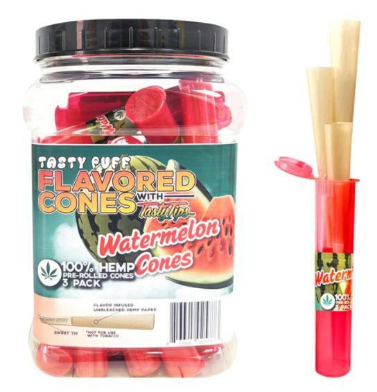 Tasty Puffs Watermelon Flavoured Cones
