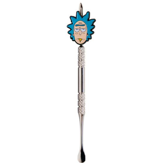 RicK & Morty Series Stainless Steel Dabber Stick with Sharp and Scooper - Rick Head