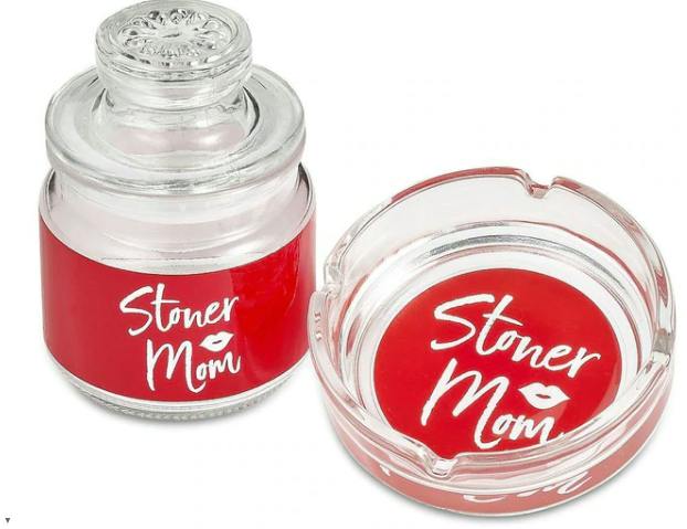 Stash Jar & Ash Tray Set - Stoner Mom