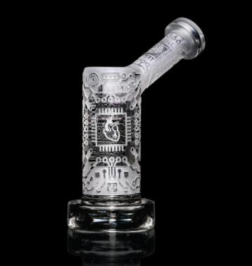MAQ - Glass Bong - Milky Way 7" Circuitboard Rig/Bubbler