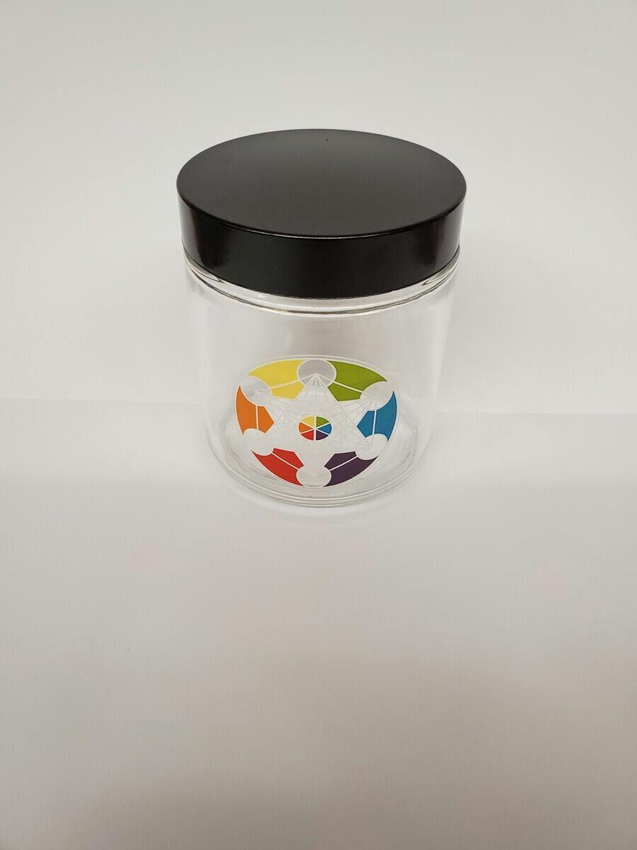 CLEAR SCREW-TOP JAR - Metatron Cube - Sm