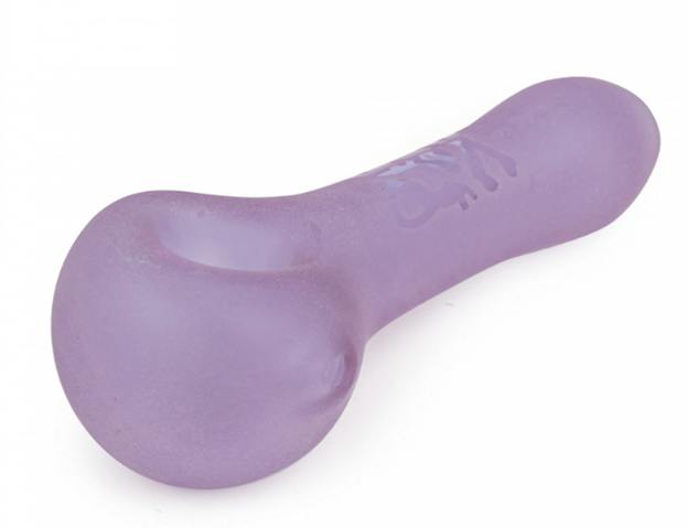 Red Eye Glass - 4" Hand Pipe - Frosted Pirate Kitty (Purple)