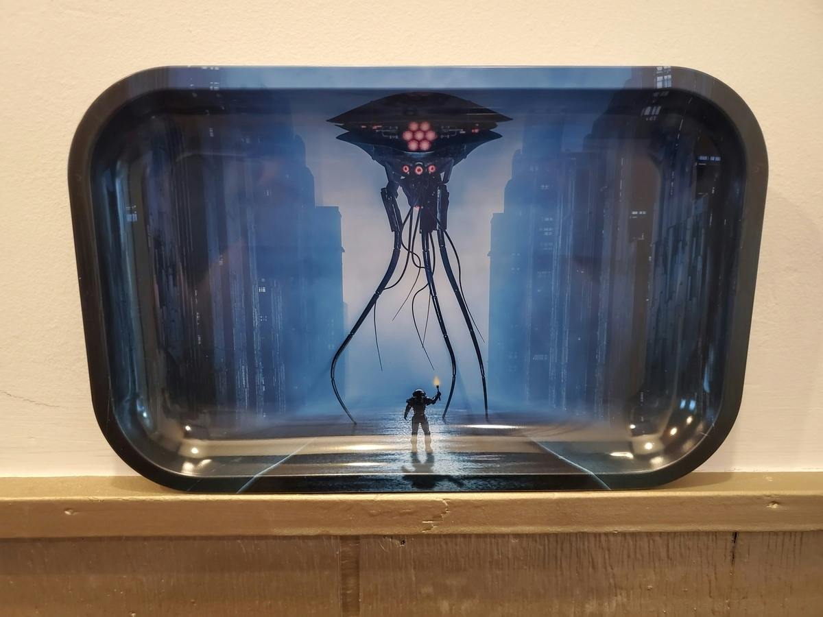 Metal Rolling Tray - Tripod Confrontation - Med