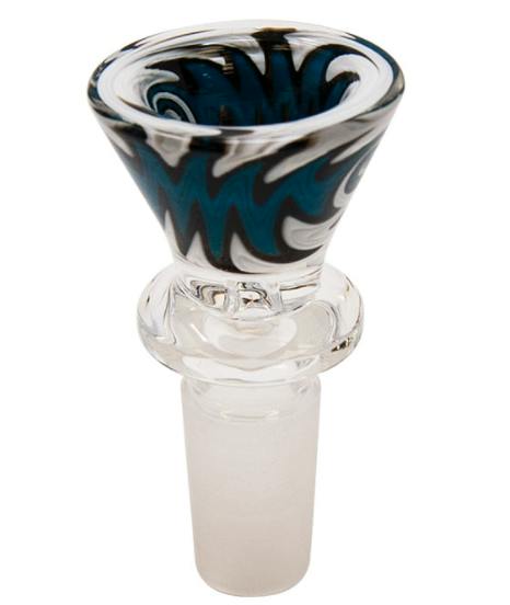 Maple Craft 14mm Glass Bowl - Conical Reverse Art Black